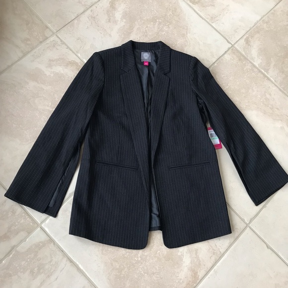 Vince Camuto Pinstripe Split Sleeves Blazer - Picture 5 of 7